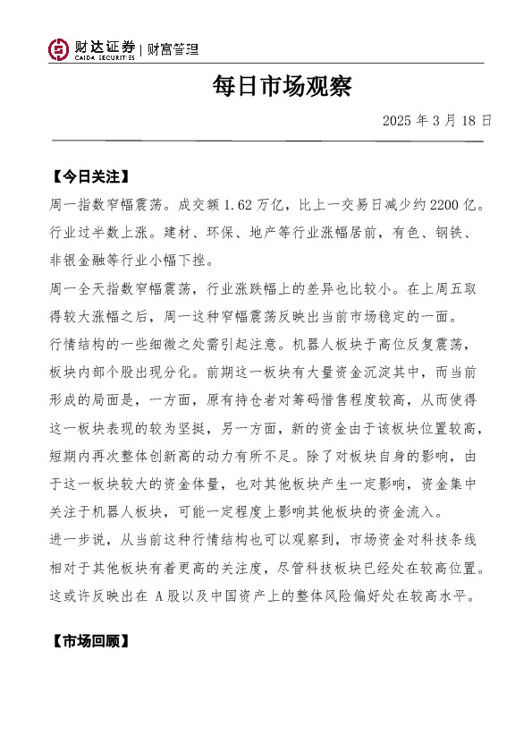 每日市场观察