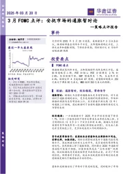 策略点评报告：3月FOMC点评：安抚市场的通胀暂时论