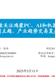 继续关注鸿蒙PC、AI和机器人：每周主题、产业趋势交易复盘和展望
