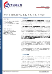 策略日报：震荡，科技、消费、红利轮动