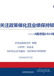 A股市场2024年报及2025年一季报综述：二季度关注政策催化且业绩保持韧性方向