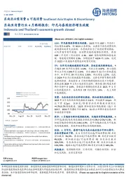 东南亚消费行业4月跟踪报告:印尼与泰国经济增长放缓