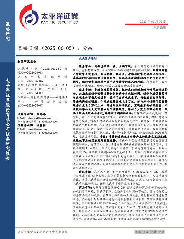 策略日报：分歧