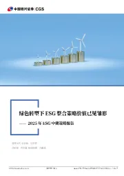 2025年ESG中期策略报告：绿色转型下ESG整合策略价值已见雏形