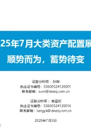2025年7月大类资产配置展望：顺势而为，蓄势待变
