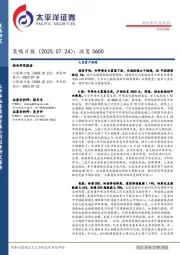 策略日报：收复3600