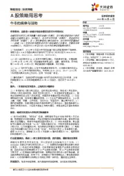A股策略周思考：牛市的规律与洼地