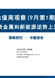 估值周观察（9月第1期）：贵金属和新能源逆势上涨