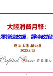 大陆消费月报：社零增速放缓，静待政策提振