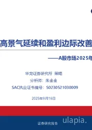 A股市场2025年半年报综述：聚焦高景气延续和盈利边际改善行业