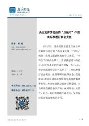 央企发挥国民经济“压舱石”作用高标准履行社会责任