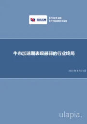 牛市加速期表现最弱的行业终局