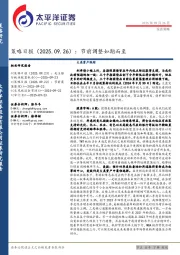 策略日报：节前调整如期而至